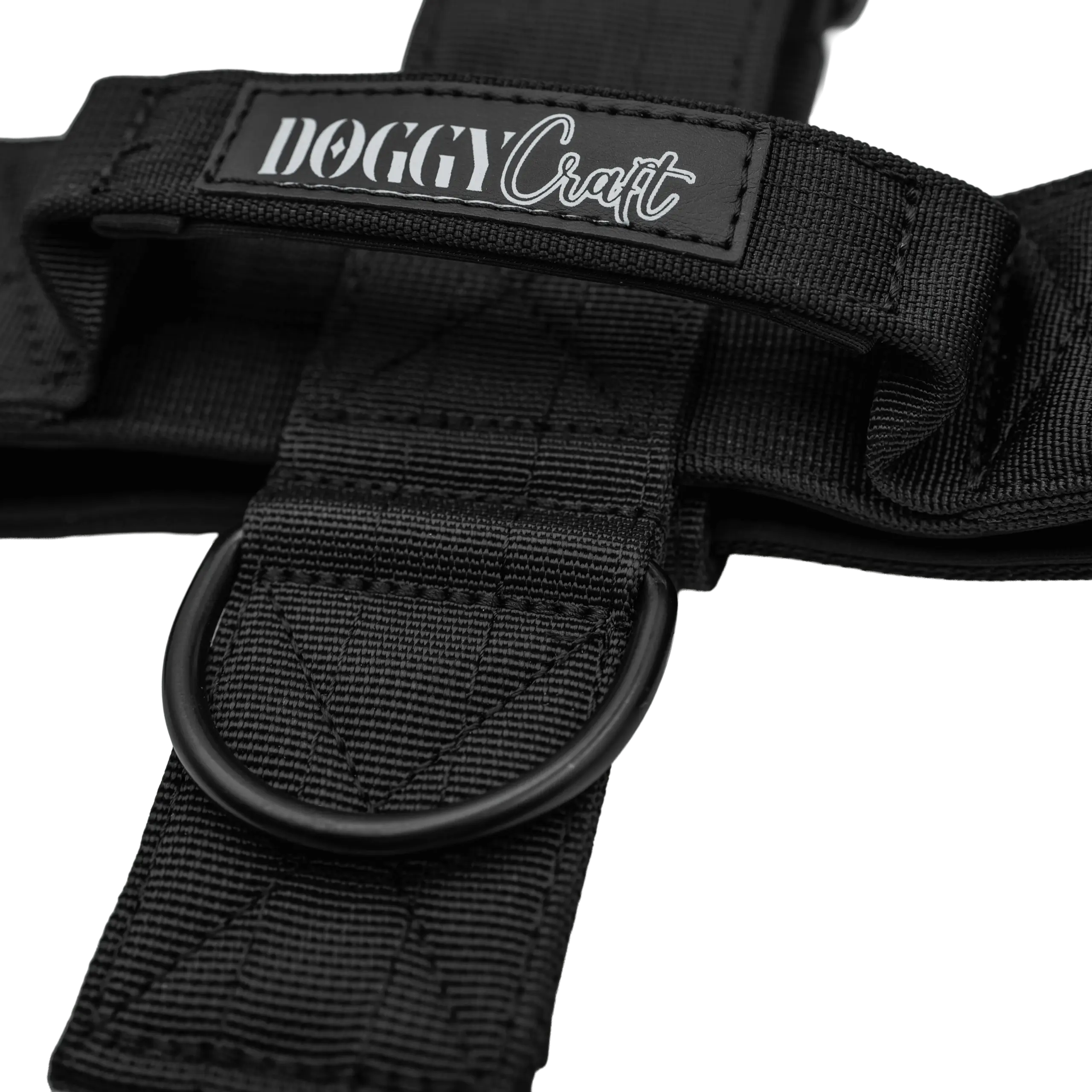 Detalle del arnés táctico Carbon de DoggyCraft