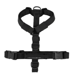 Arnés Carbon Mini de DoggyCraft para perros pequeños, negro total con herrajes negros, tallas XXS y XS