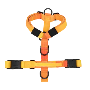 Arnés Sunset Mini de DoggyCraft para perros pequeños, degradado de amarillo a naranja y rojo, tallas XXS y XS