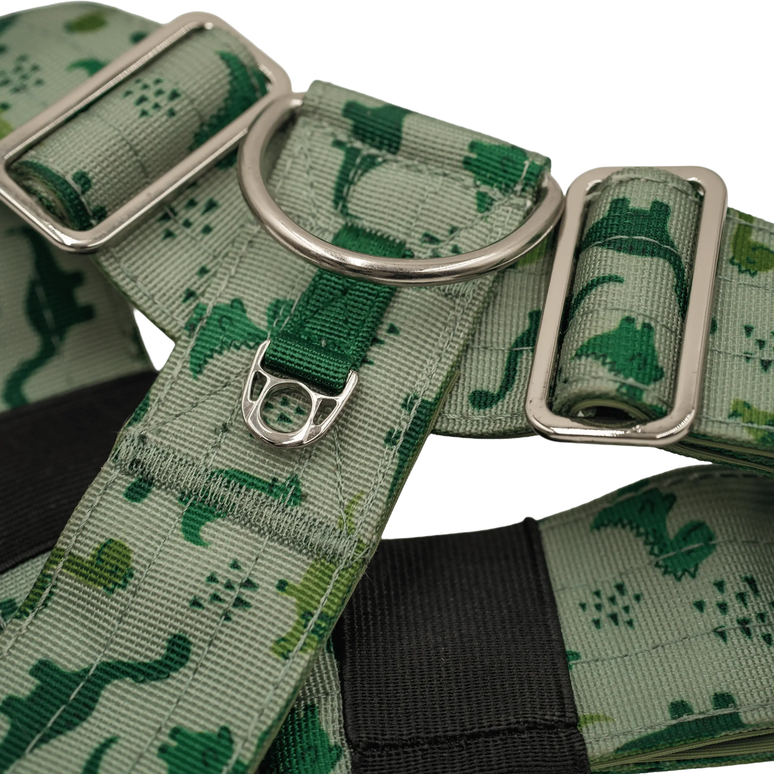 Detalle del arnés táctico Jurassic de DoggyCraft